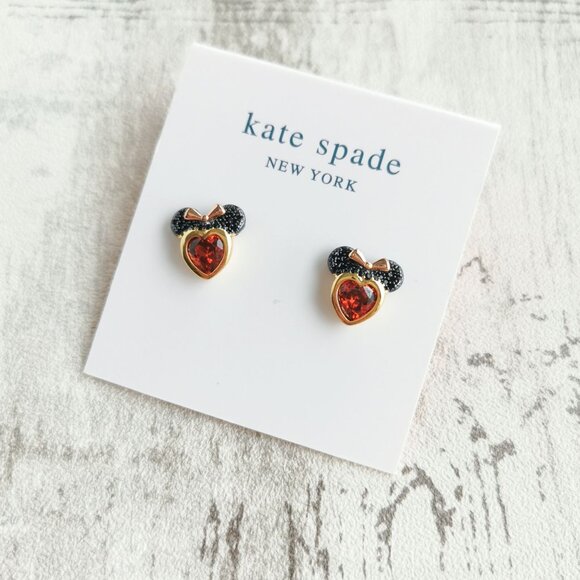 Kate Spade Gold Red Earrings - Disney Minnie Mouse - Picture 2 of 5